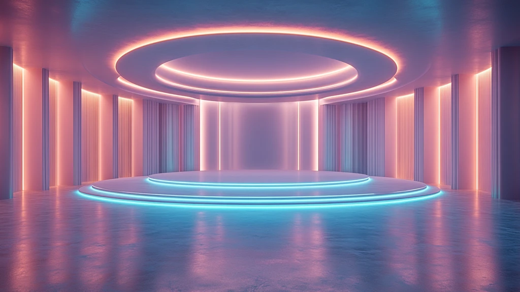 虚拟演播室白色背景圆形空间