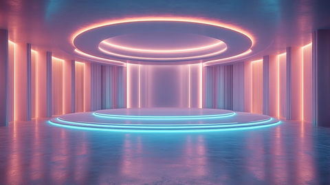 虚拟演播室白色背景圆形空间