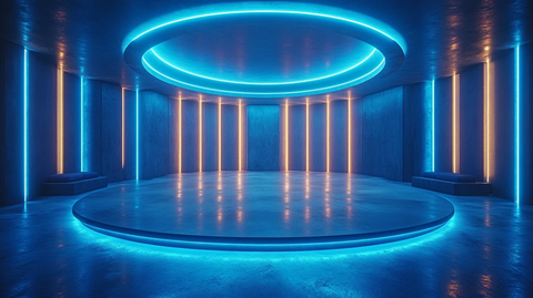 虚拟演播室白色背景圆形空间