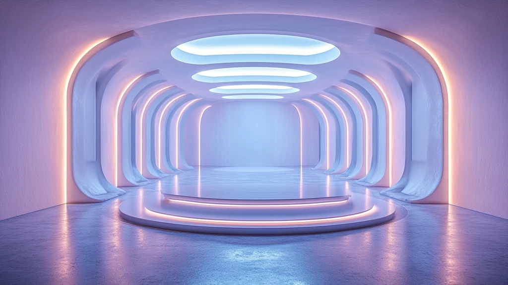 虚拟演播室白色背景圆形空间