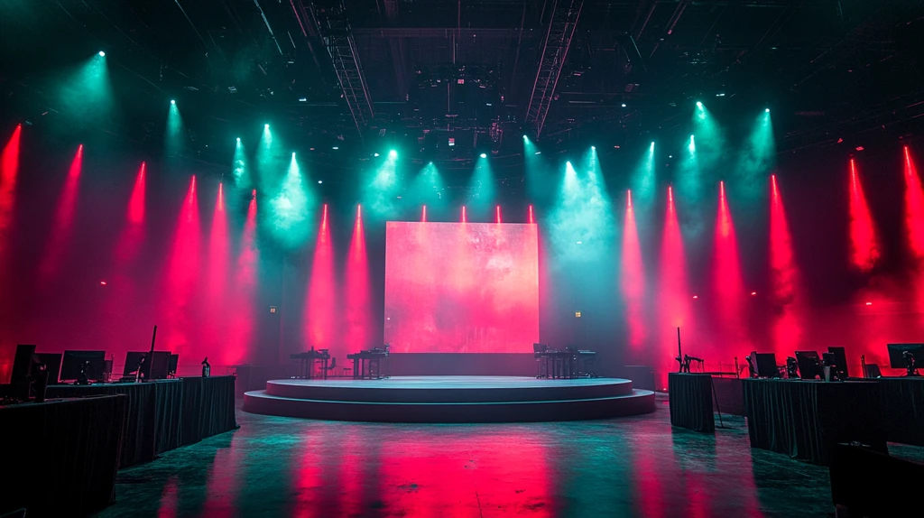 电竞舞台绿粉光