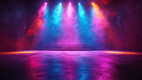 彩色聚光灯舞台