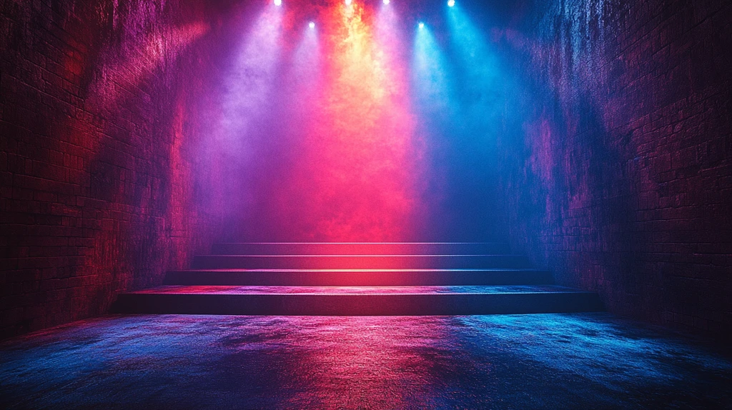 彩色聚光灯舞台