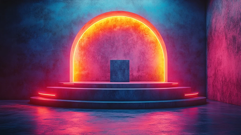 圆润简约讲台舞台灯光