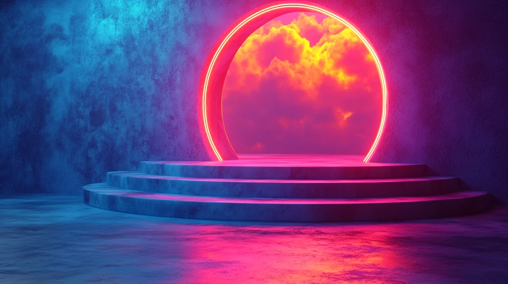 圆润简约讲台舞台灯光