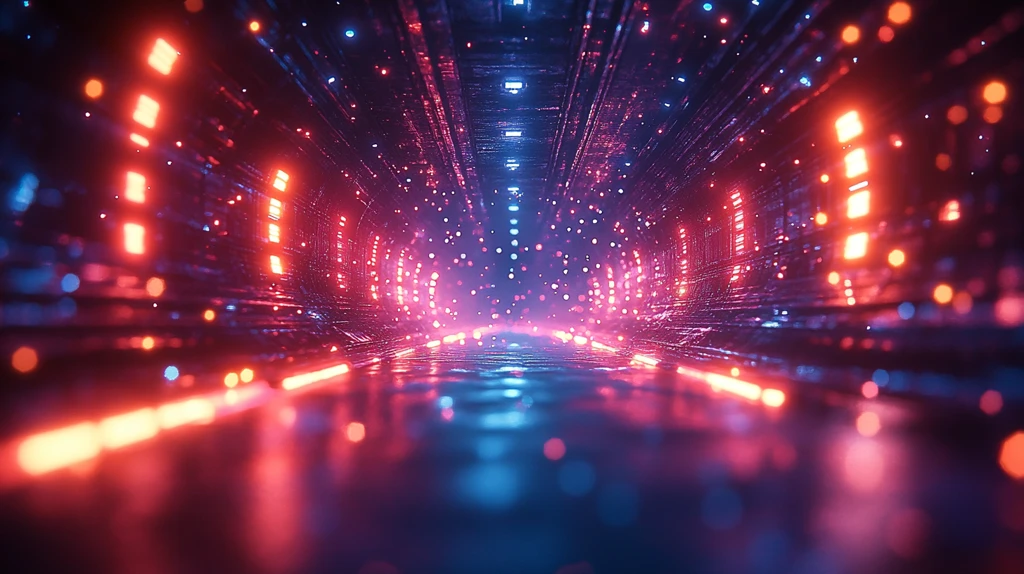 霓虹灯下游泳的二维彩带