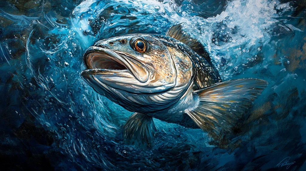 黑鳕鱼游弋水波