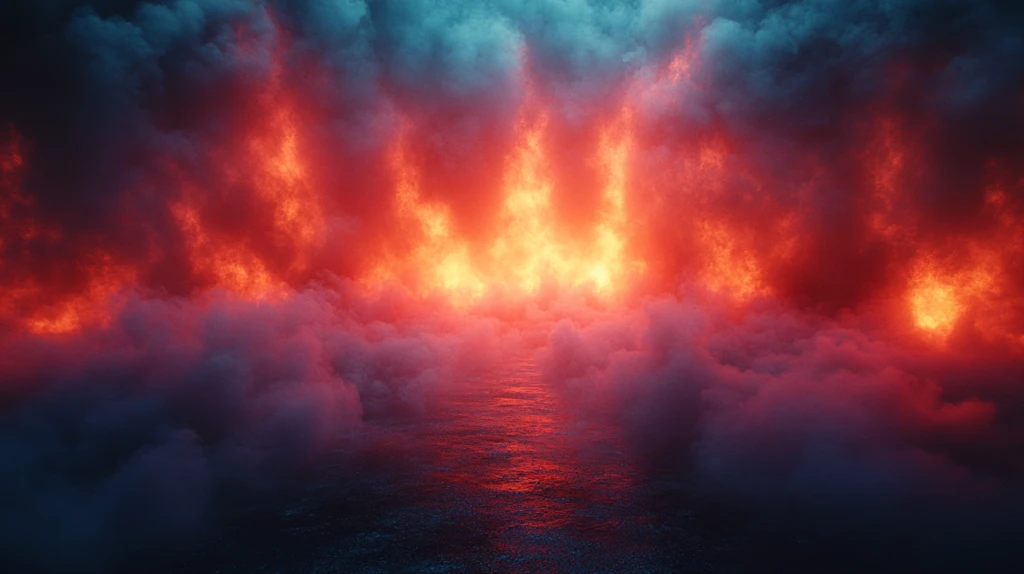 蓝红烟雾中的战斗