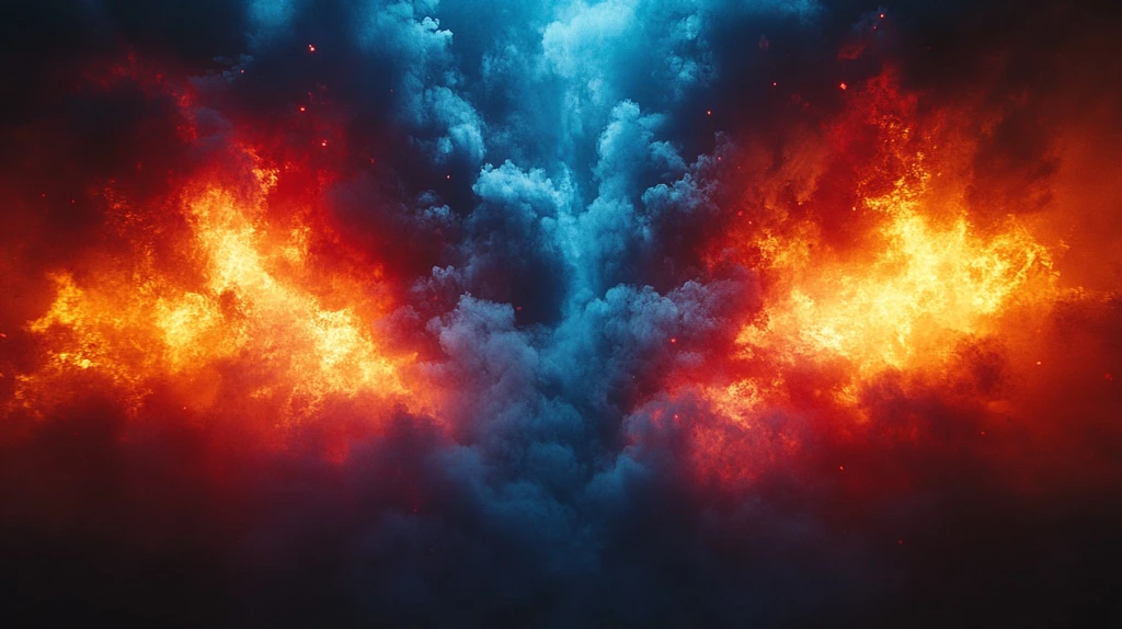 蓝红烟雾中的战斗