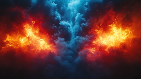 蓝红烟雾中的战斗