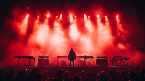 舞台烟雾红灯光