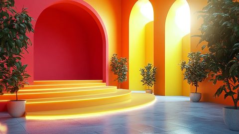 柠檬黄到橘色渐变