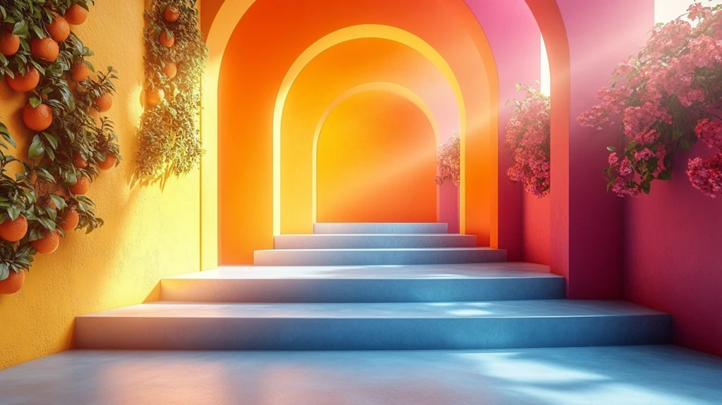 柠檬黄到橘色渐变