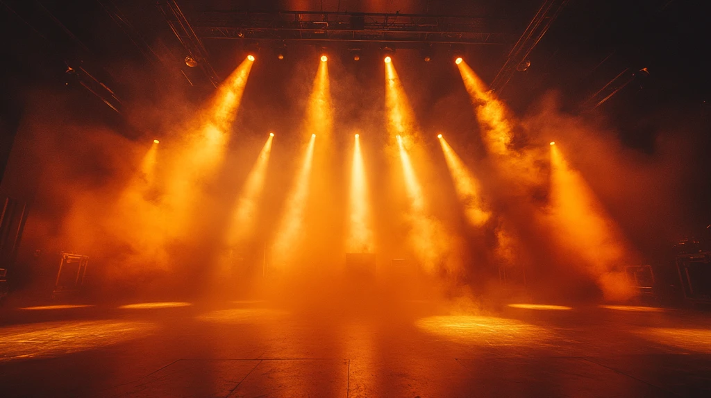 舞台上的黄色灯光