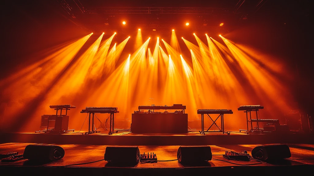 舞台上的黄色灯光