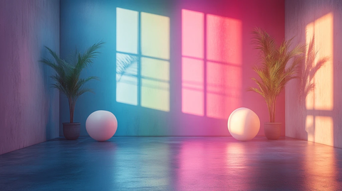 蓝绿品红产品背景