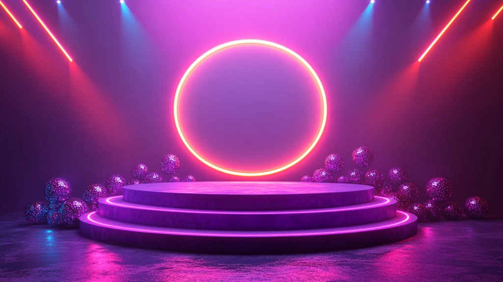 紫色舞台灯光光束