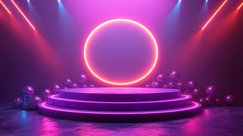 紫色舞台灯光光束