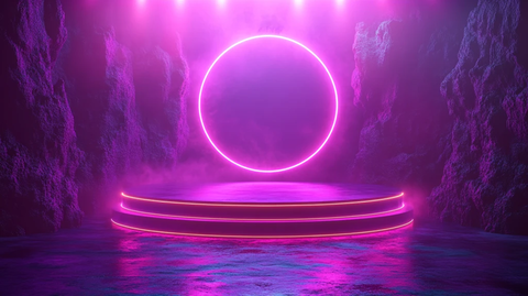 紫色舞台灯光光束