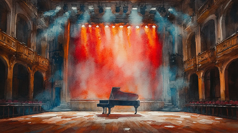 舞台空剧场水彩