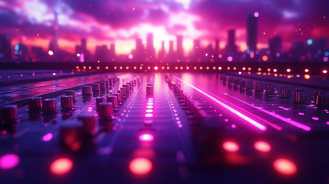 户外音乐会霓虹灯背景