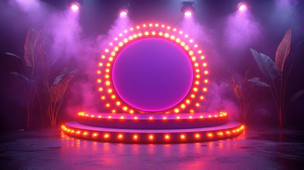 紫色圆形游戏秀舞台