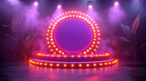 紫色圆形游戏秀舞台