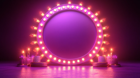 紫色圆形游戏秀舞台