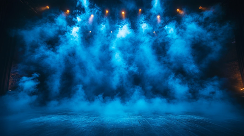 空舞台蓝烟雾灯光