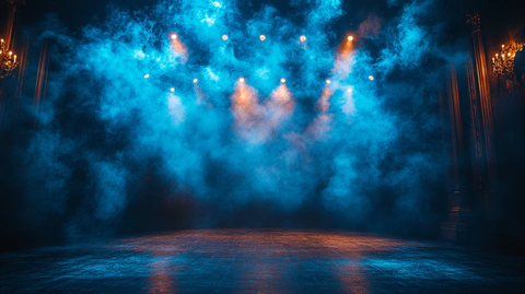空舞台蓝烟雾灯光
