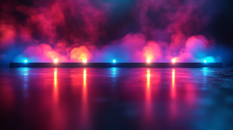 黑色背景蓝红灯光