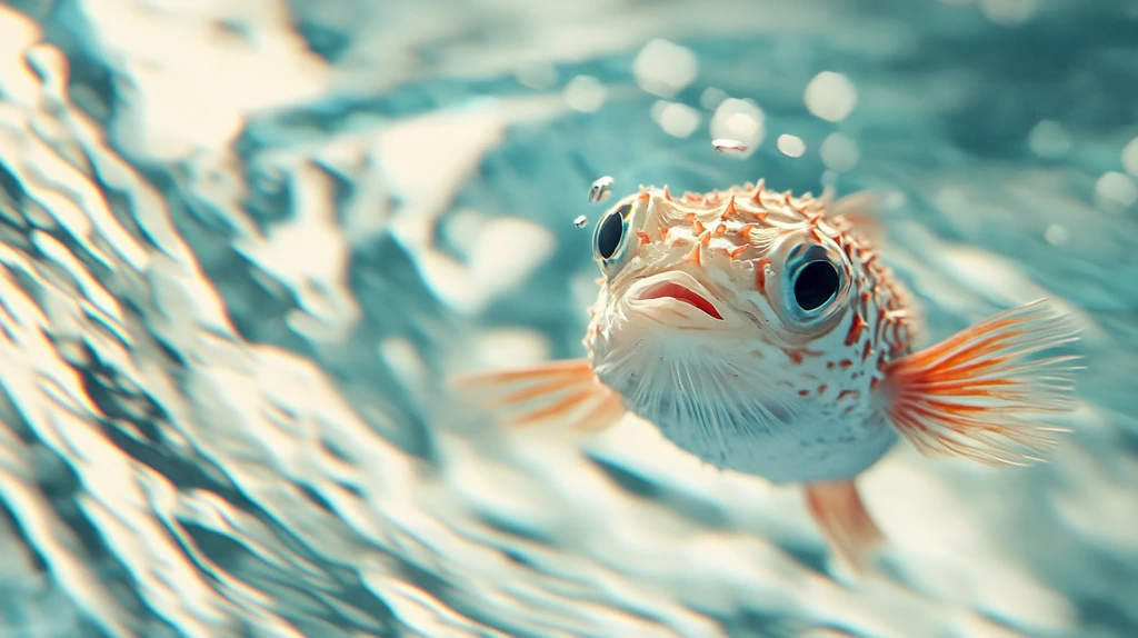 红鳍河豚水中游