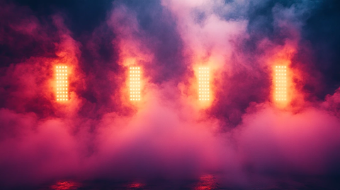 烟雾背景与深红聚光灯