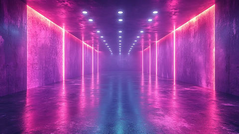 紫色清洁工作室夜景