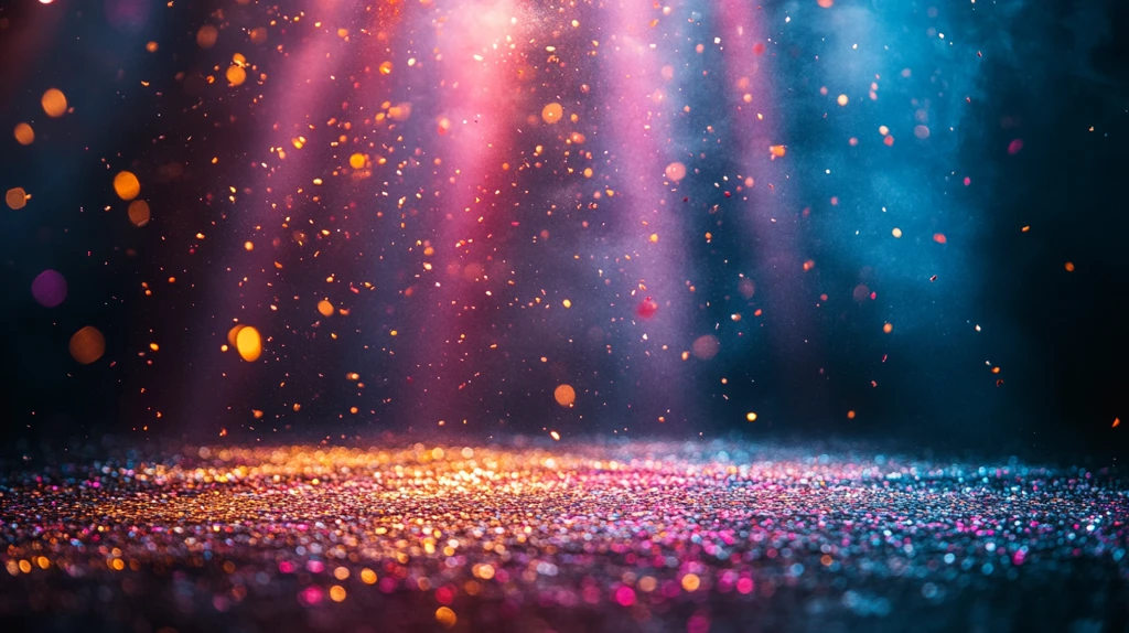 舞台灯光与彩带