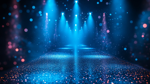 黑白蓝背景选美走秀