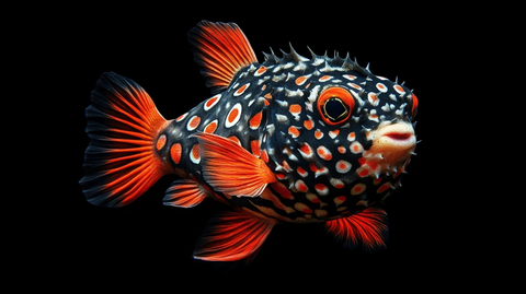 红鳍河豚水中游