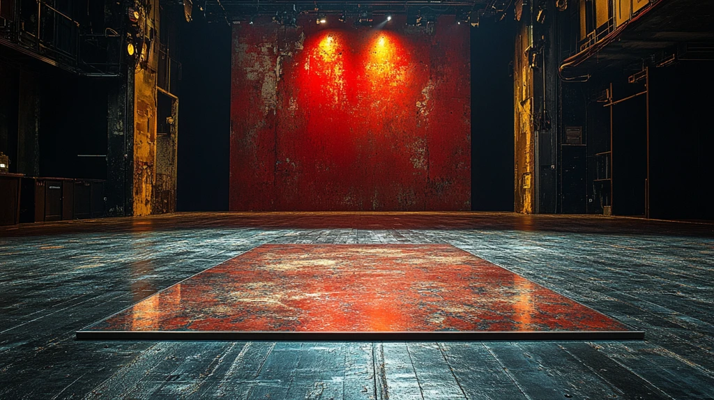 舞台地板上的巨型反光镜