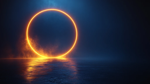 蓝色渐变背景与光晕圆圈