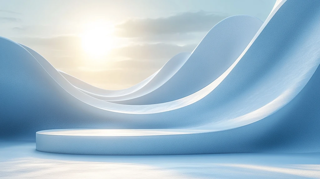浅蓝波浪线背景展示平台