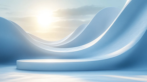 浅蓝波浪线背景展示平台