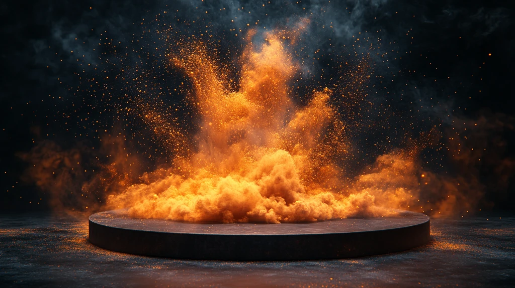 黑色圆台爆炸粉末