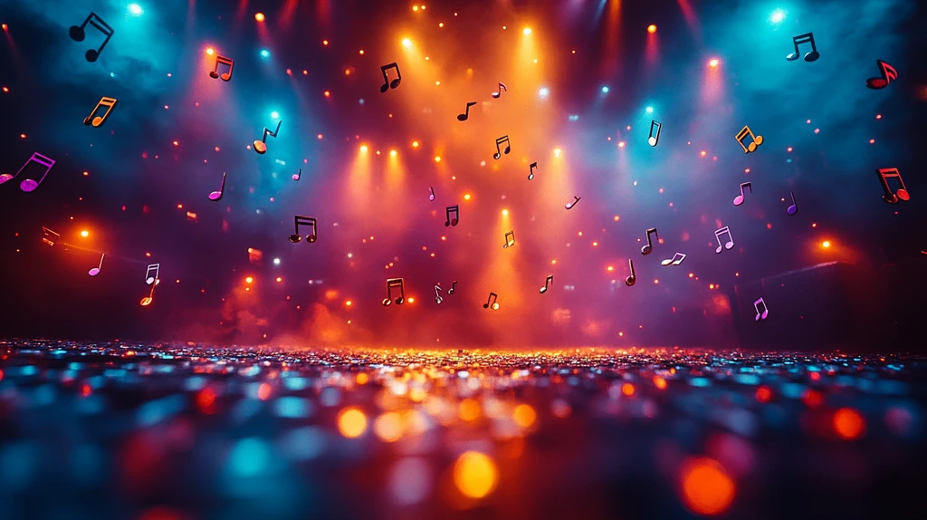 音乐会舞台上的字母与音符