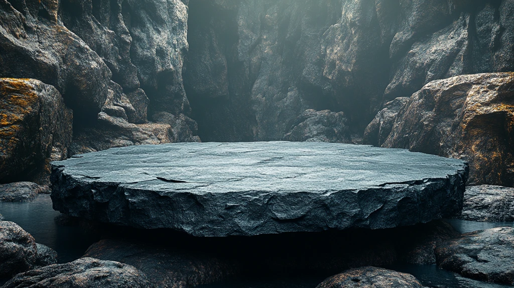 黑色石质展示台