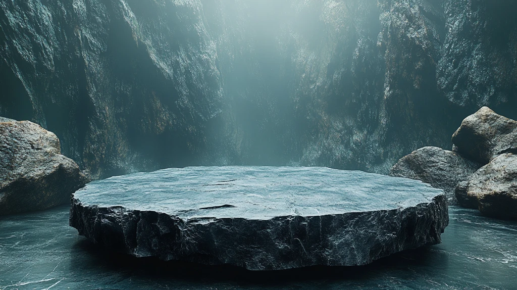 黑色石质展示台