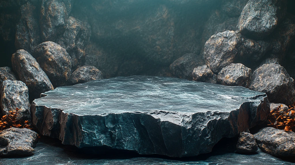 黑色石质展示台