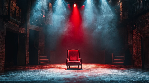 舞台中央的孤独木椅