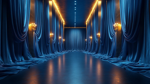 蓝色剧院幕布灯光