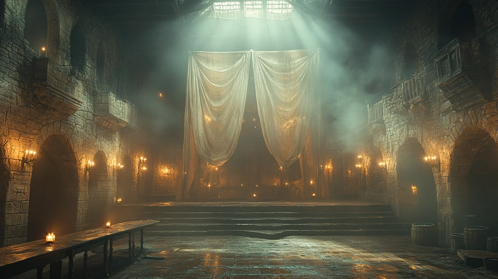 舞台城堡窗户灯光