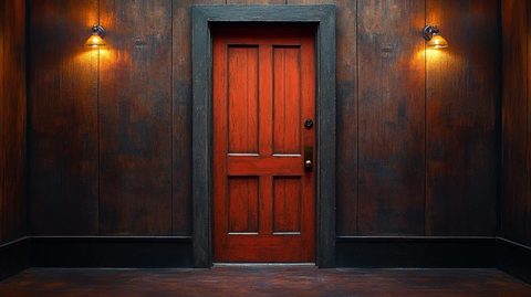 剧院舞台上的木门